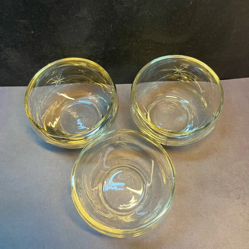 Dorothy Thorpe Roly Poly Pointed Etched Star Cocktail Glasses Vintage MCM Set 6